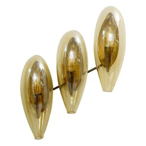 1970's Italian Murano Smoked Glass Sconce in Amber