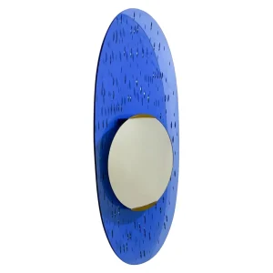 Blue Glass Mirror by Ettore Sottsass for Santambrogio & de Berti, Italy, 1950s