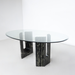 Mid-Century Modern Dining Table by Carlo Scarpa, Marble and Glass, Italy, 1960s
