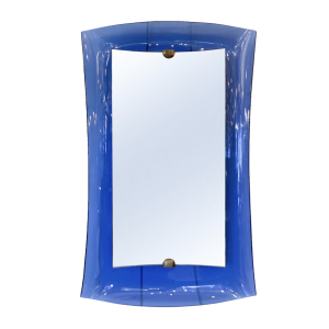 Mid-Century Modern Cobalt Blue Glass Mirror, Italy, 1950s