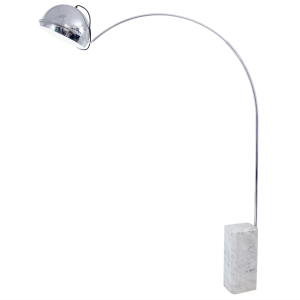 Mid-Century Modern Marble and Chrome Floor Lamp