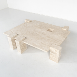 Contemporary Travertine Coffee Table, Italy