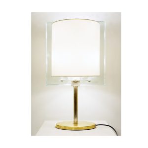 Mid-Century Brass and Glass Table Lamp by Nathalie Grenon for Fontana Arte