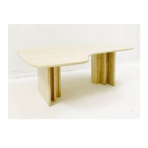 Mid-Century Modern Boomerang Travertine Coffee Table