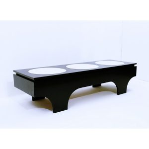 Mid Century Black & White Lacquered Coffee Table by Emile Veranneman