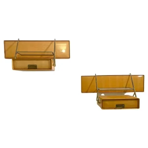 Pair of Italian Wall Mounted Nightstands by Silvio Cavatorta