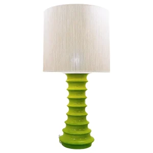 Mid Century Modern Green Ceramic Table Lamp
