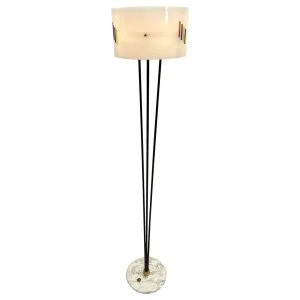 Mid Century Modern Floor Lamp in Plexiglass & Marble