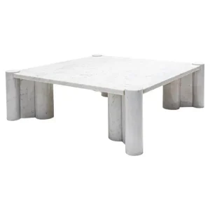 White Carrara Marble Coffee Table by Gae Aulenti for Knoll Inc