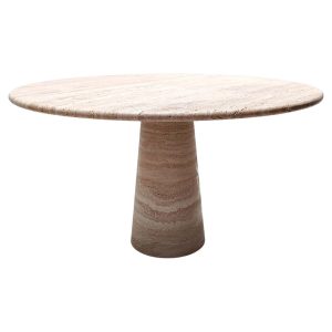 Contemporary Italian Travertine Dining Table in Beige