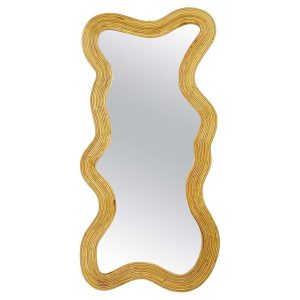 Italian Contemporary Bamboo Wall Mirror