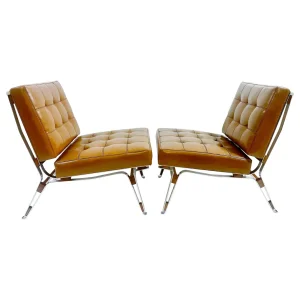 Pair of Mid Century Modern "856" Lounge Chairs by Ico Parisi
