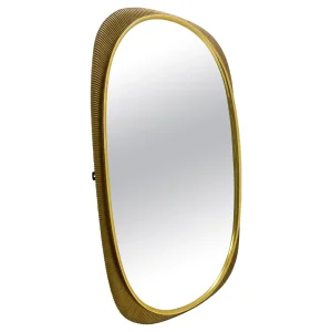 Italian Mid Century Curved Giltwood Mirror by Osvaldo Borsani