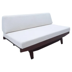 Mid Century Modern Italian Sofa in White Boucle