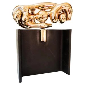 Mid Century Golden "La Maja" Sculpture by Miguel Berrocal