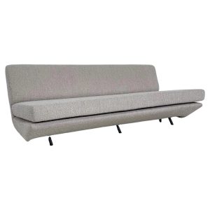 Mid Century Modern Grey Boucle Sofa by Marco Zanuso