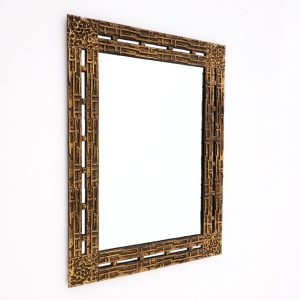 Mid Century Brass Mirror by Luciano Frigerio