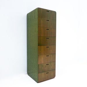 Tall Mid Century Wooden Chest of Drawers by Derk Jan de Vries