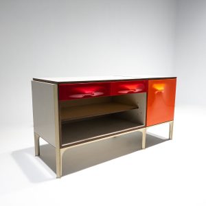 Mid-Century Modern Desk with Sliding Top by Raymond Loewy