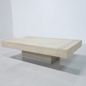 Mid-Century Modern Italian Travertine Coffee Table, 1970s