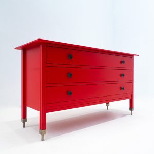 Mid Century Modern Red Chest of Drawers by Carlo di Carli for Sormani