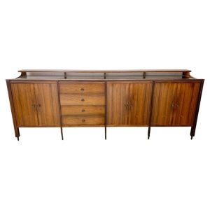 Mid Century Modern Sideboard with Black Mirrored Top by Carlo di Carli for Luigi Sormani