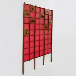 1960's Red Italian Wooden Coat Rack