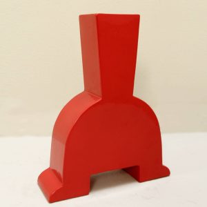 Red Mid Century Florio Keramia Design Vase