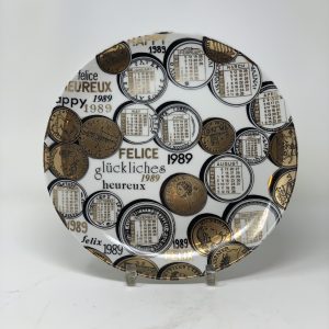 Commemorative Calendar Plate by Fornasetti, 1989