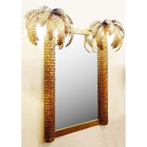 Palm Mirror "Maison Jansen" Style