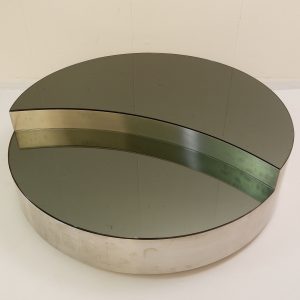 1970 Chrome and Smoked Glass Coffee Table (Italy)