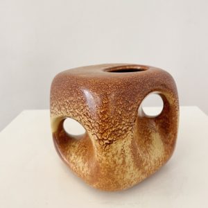 Square Mid Century Vase by Bertoncello Ceramiche D’Arte