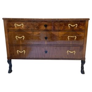 Mid Century Walnut Biedermeier Chest of Drawers